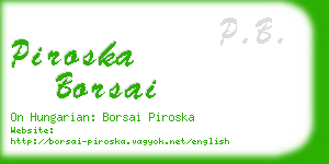 piroska borsai business card